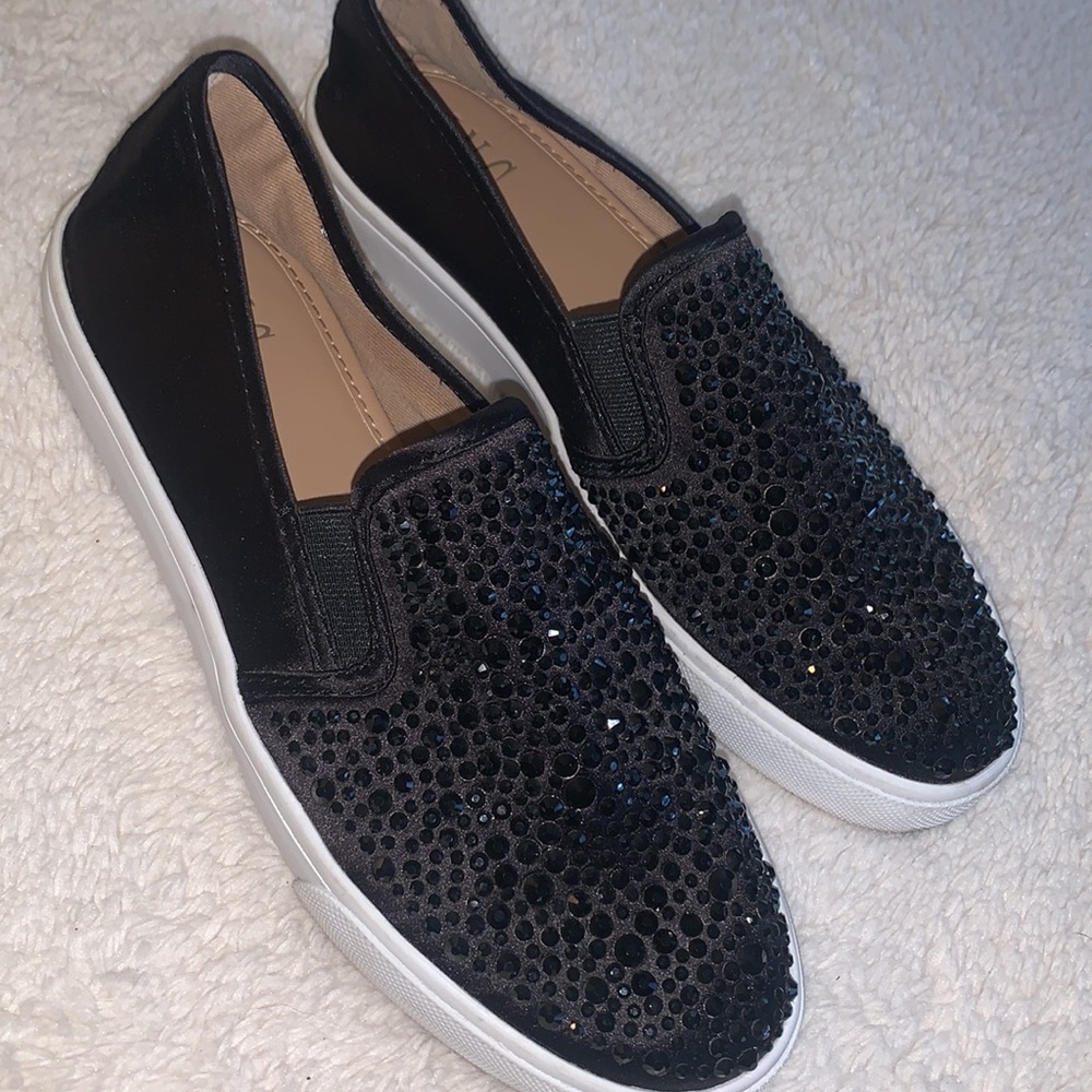 I.N.C. International Concepts Sammee Slip-On Sneakers 6 EUC Black Rhinestones - Picture 12 of 13